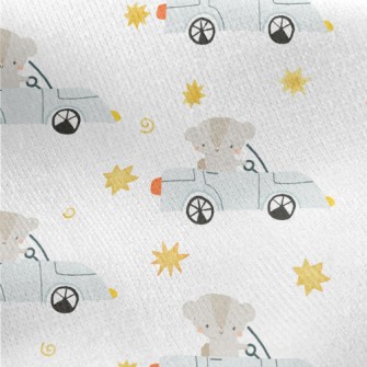 Cute Driving Squirrel Jersey Backed Fleece