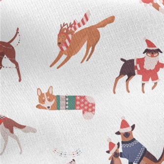 Dogs Celebrating Christmas Tog Jersey Backed Fleece
