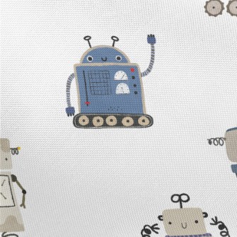Various Cute Robots Pongee