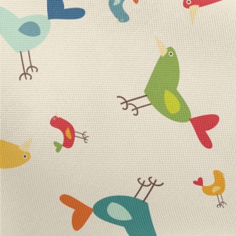 Colorful Simple Bird Pongee