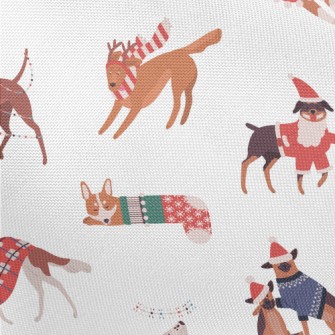 Dogs Celebrating Christmas Tog Pongee