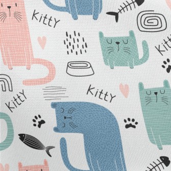 Colorful Silly Cat Pongee