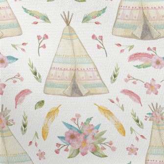 Watercolor Indian Teepee Pongee