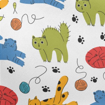 Colorful Naughty Cat Pongee