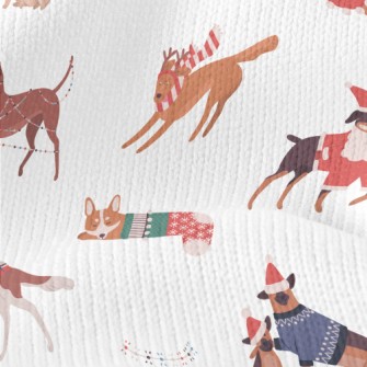 Dogs Celebrating Christmas Tog Stretch Jersey