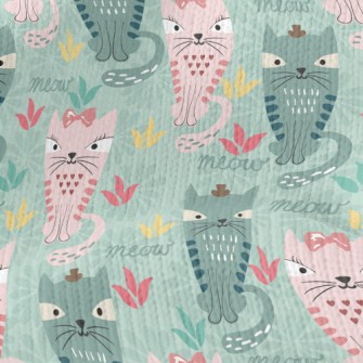 Pink Green Exotic Cat Stretch Jersey