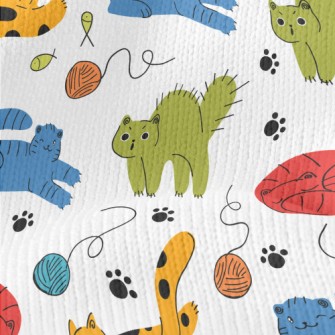 Colorful Naughty Cat Stretch Jersey