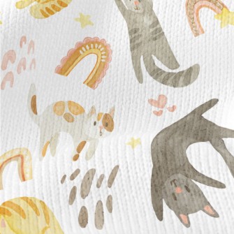 Watercolor Style Playing Cat Stretch Jersey