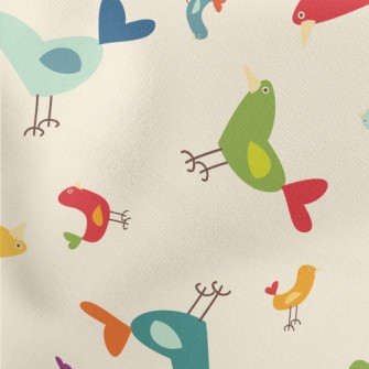 Colorful Simple Bird Lightweight Cotton Poplin