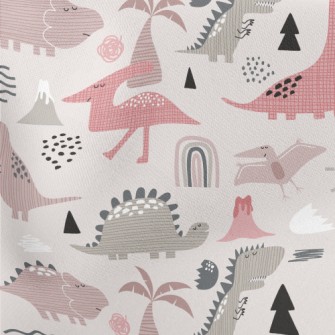 Dinosaur With Closed Eyes Lightweight Cotton Poplin