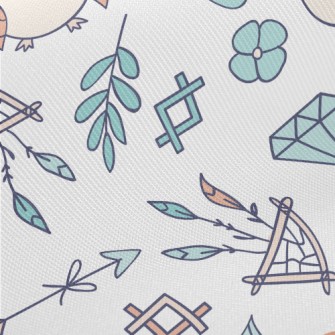 Mild Color Owl Dream Catcher Midweight Cotton Poplin