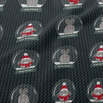 Rabbit Snow Globe Birdseye Piqué