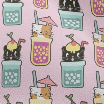 Cute Cat Hand Shake Drink Chiffon