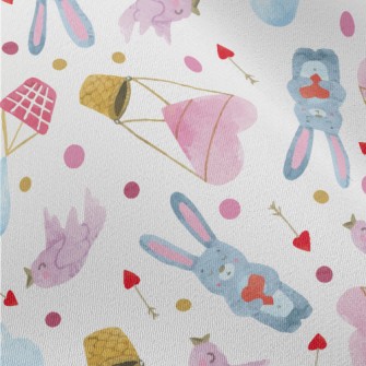 Watercolor Love Rabbits Chiffon
