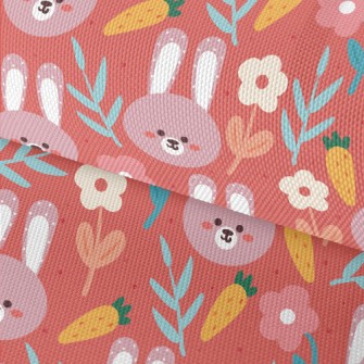 Cute Smiling Purple Rabbit Waterproof Oxford