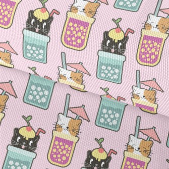 Cute Cat Hand Shake Drink Waterproof Oxford