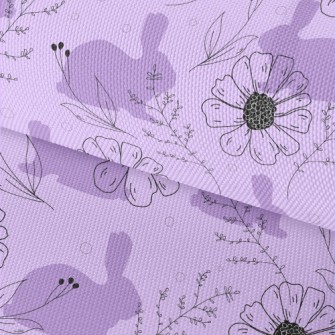 Violets And Rabbit Silhouette Waterproof Oxford