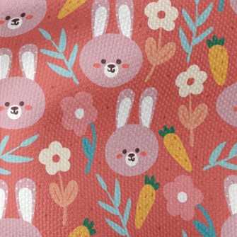 Cute Smiling Purple Rabbit Waterproof Canvas