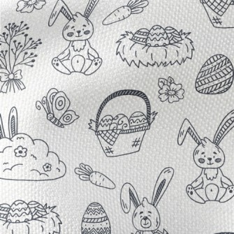 Black And White Easter Illustr Waterproof Canvas