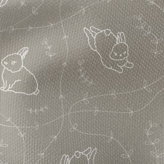 Cute Rabbit With Leaves Waterproof Canvas