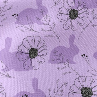 Violets And Rabbit Silhouette Waterproof Canvas