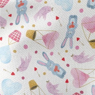 Watercolor Love Rabbits Waterproof Canvas