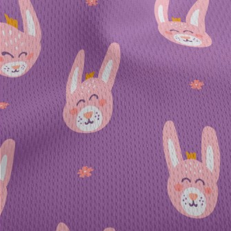 Happy Bunny Wearing A Crown Athletic Mesh Flat Back