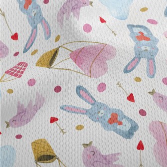 Watercolor Love Rabbits Athletic Mesh Flat Back