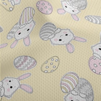 Happy Smiling Bunny Athletic Mesh Flat Back