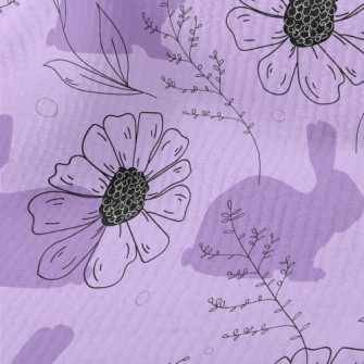 Violets And Rabbit Silhouette Terry