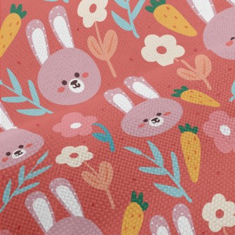 Cute Smiling Purple Rabbit Performance Linen