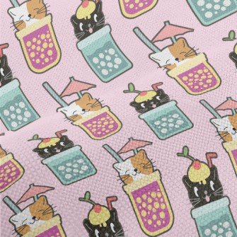 Cute Cat Hand Shake Drink Performance Linen