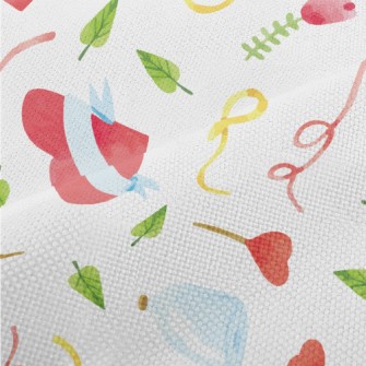 Hand Drawn Watercolor Valentin Performance Linen