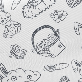 Black And White Easter Illustr Twill