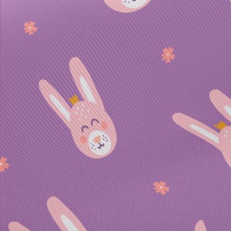 Happy Bunny Wearing A Crown Twill