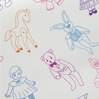 Retro Children's Toys Twill