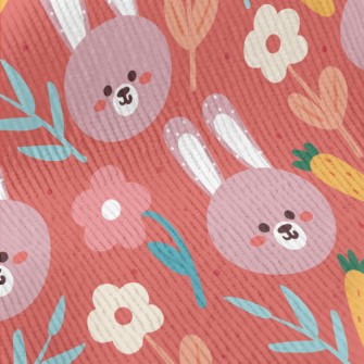 Cute Smiling Purple Rabbit Standard Corduroy