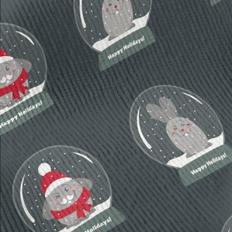 Rabbit Snow Globe Standard Corduroy