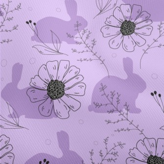 Violets And Rabbit Silhouette Dobby