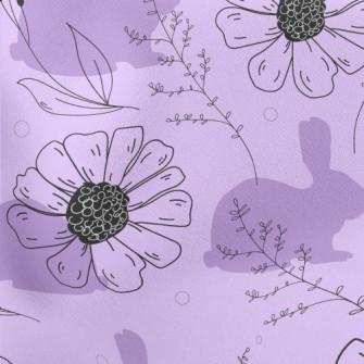 Violets And Rabbit Silhouette Stretch Ponte