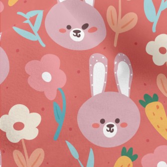 Cute Smiling Purple Rabbit Micro Fleece