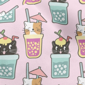 Cute Cat Hand Shake Drink Micro Fleece
