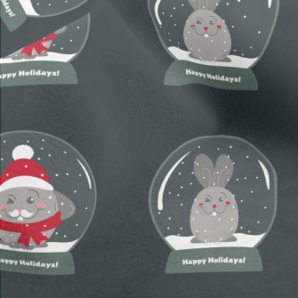Rabbit Snow Globe Micro Fleece