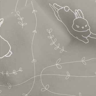 Cute Rabbit With Leaves Micro Fleece