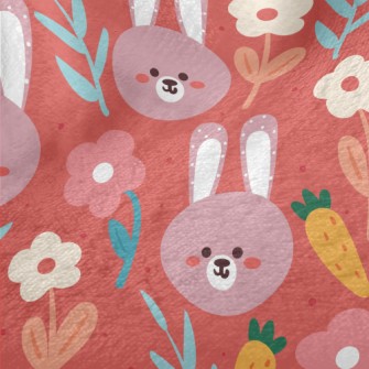 Cute Smiling Purple Rabbit Minky