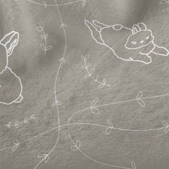 Cute Rabbit With Leaves Minky