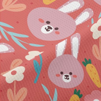 Cute Smiling Purple Rabbit Piqué