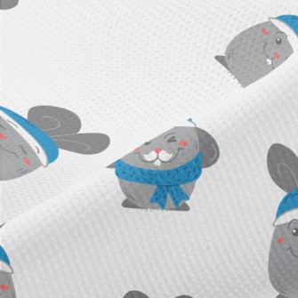 Blue Beanie Bunny Piqué