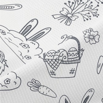 Black And White Easter Illustr Piqué