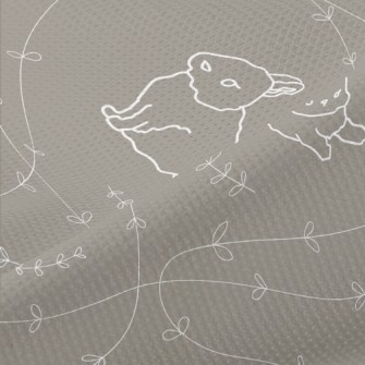 Cute Rabbit With Leaves Piqué